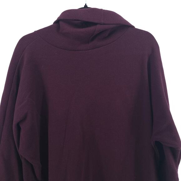 Weekenders Womens Maroon Cowl Neck SweaterTunic Split Hemline Cropped Sleeve L - Picture 9 of 11